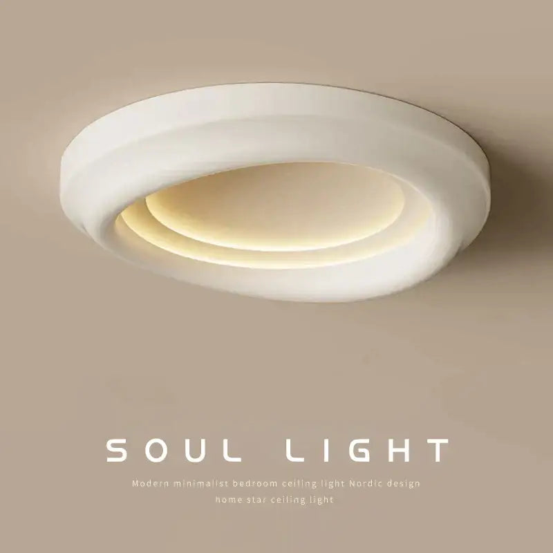 Modern minimalist cream led ceiling light for bedroom ambient decor