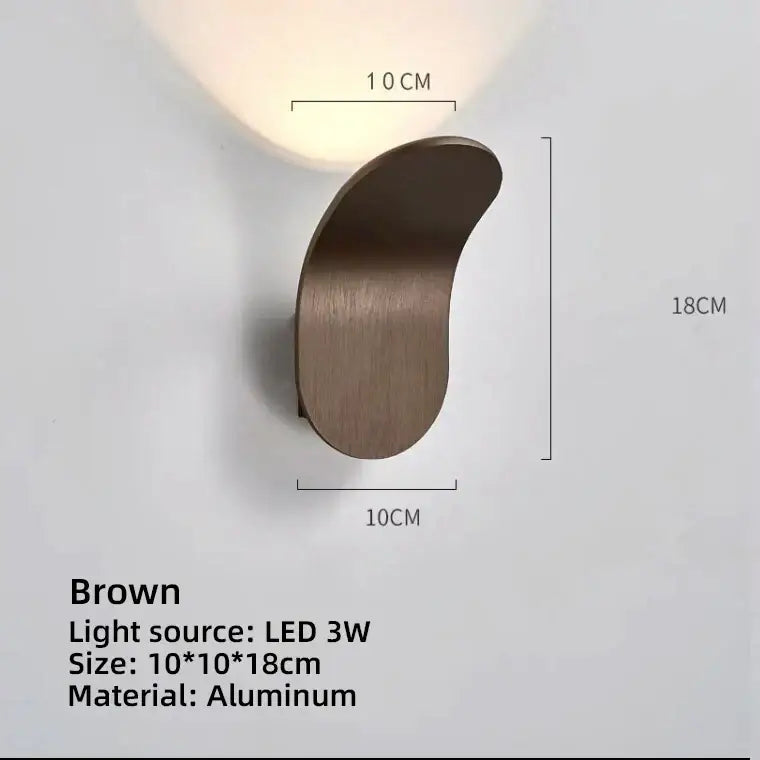 Modern minimalist curved metal led wall lamps for living room