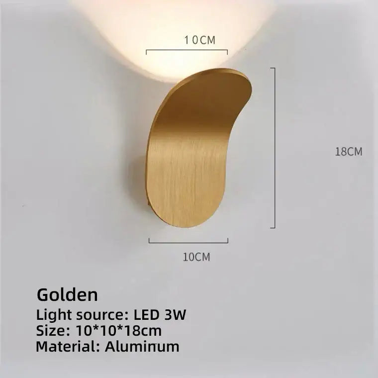 Modern minimalist curved metal led wall lamps for living room
