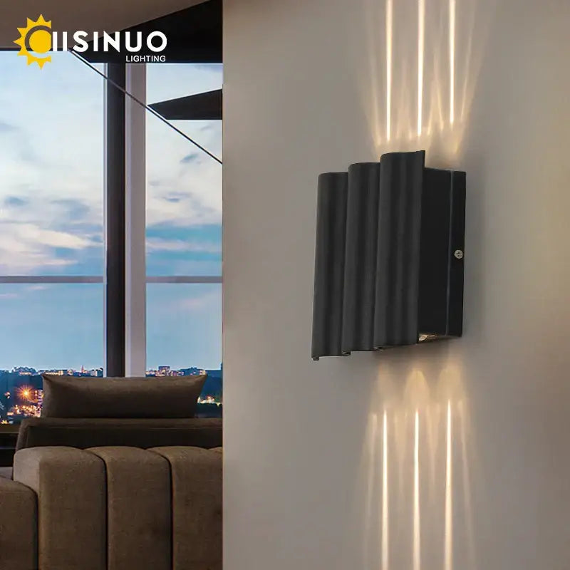 Modern minimalist decorbites 12w black outdoor sconce light garden lamp