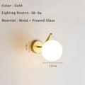 Modern minimalist glass ball led wall lamp bedroom sconce