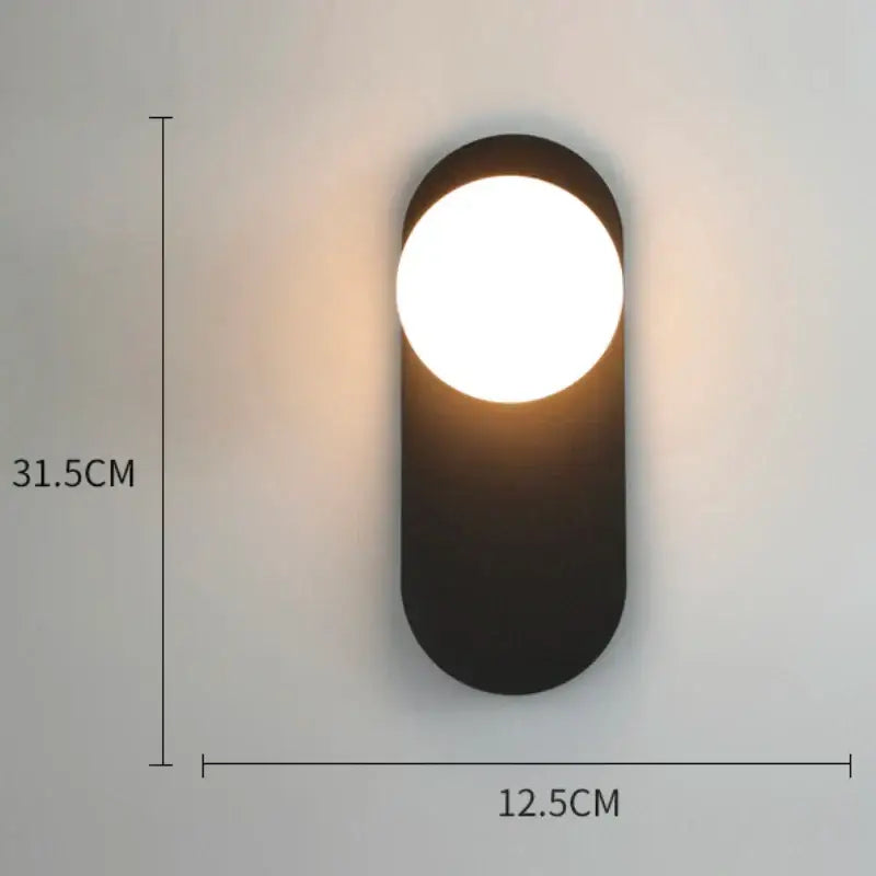 Modern minimalist gold & black glass gold led wall lamp bedroom