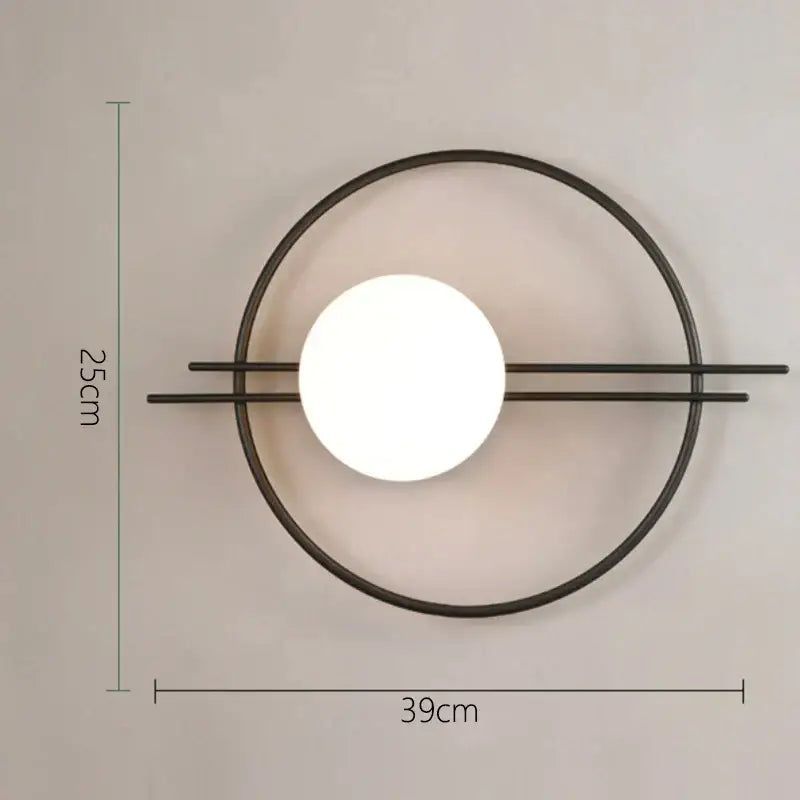 Modern minimalist gold & black glass gold led wall lamp bedroom