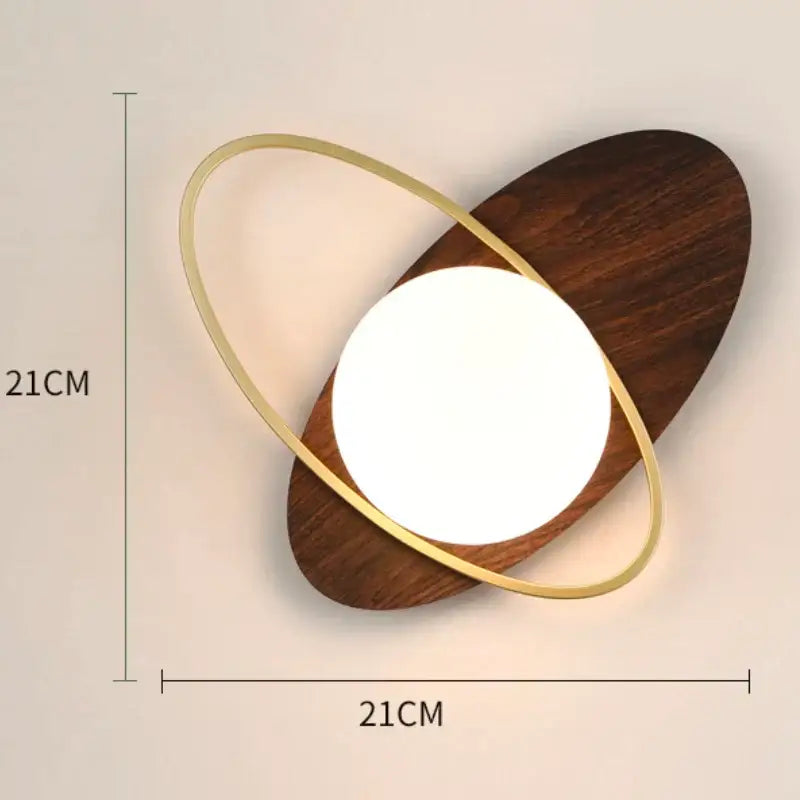 Modern minimalist gold & black glass gold led wall lamp bedroom