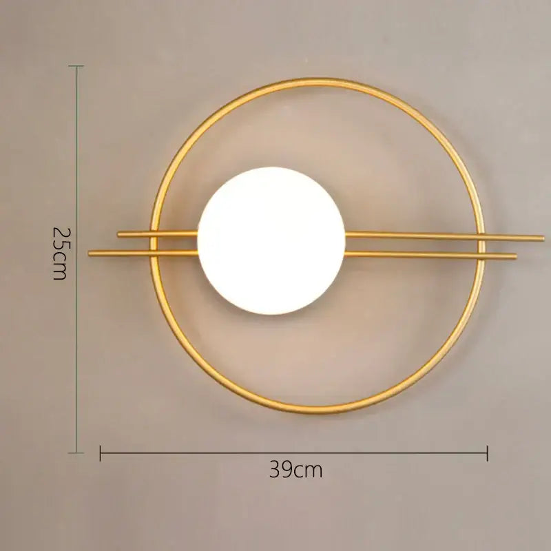Modern minimalist gold & black glass gold led wall lamp bedroom