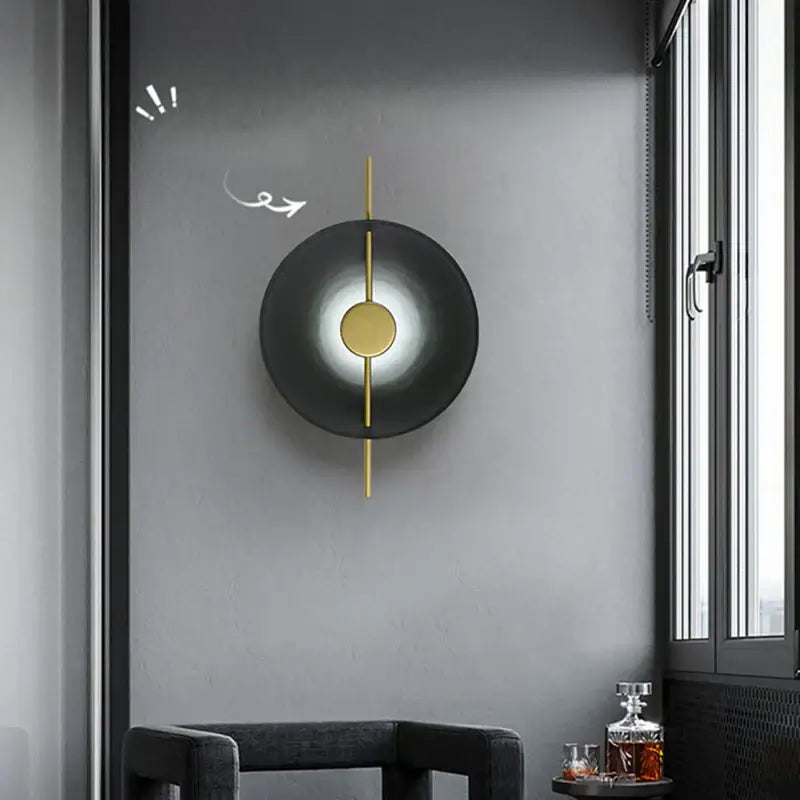 Modern minimalist gold & black led wall lamps for living room