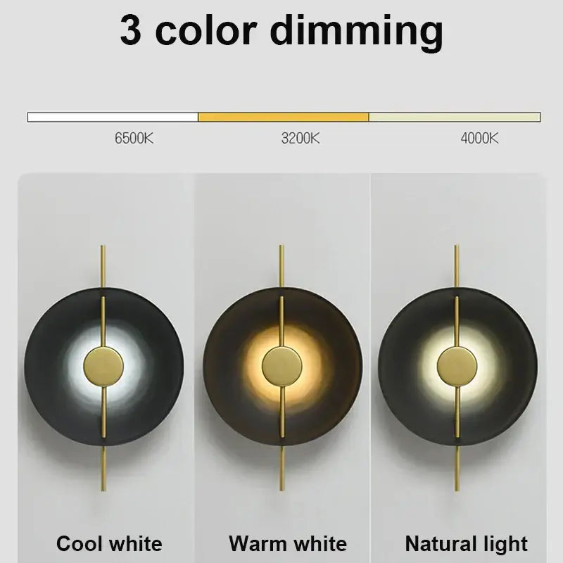 Modern minimalist gold & black led wall lamps for living room
