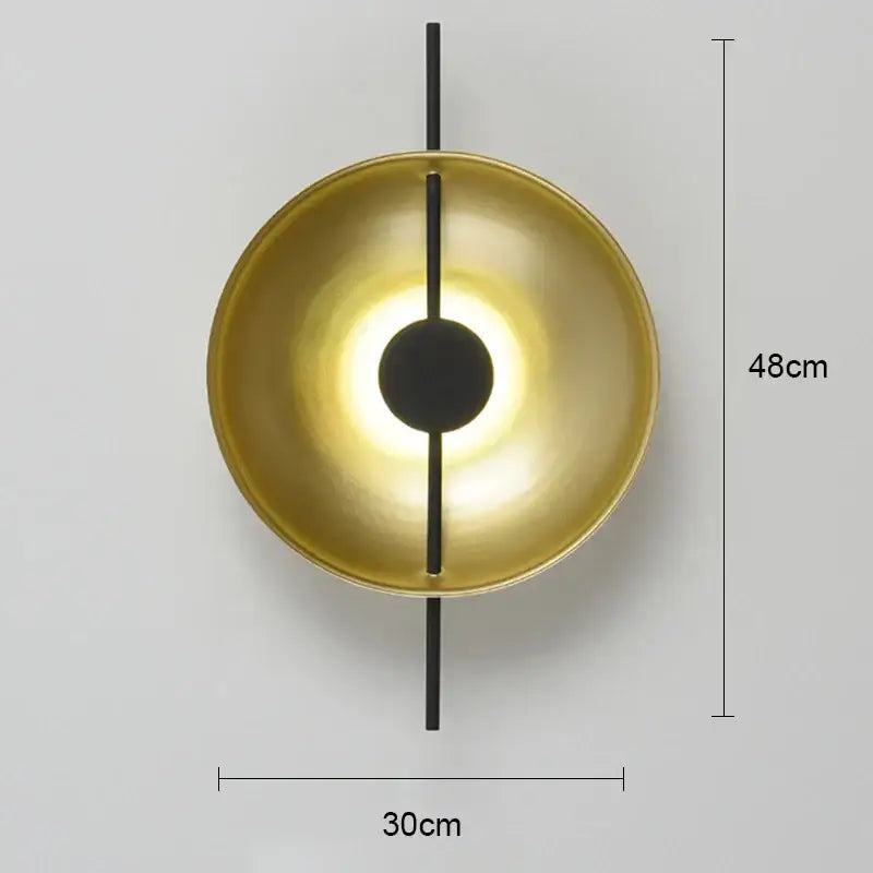 Modern minimalist gold & black led wall lamps for living room