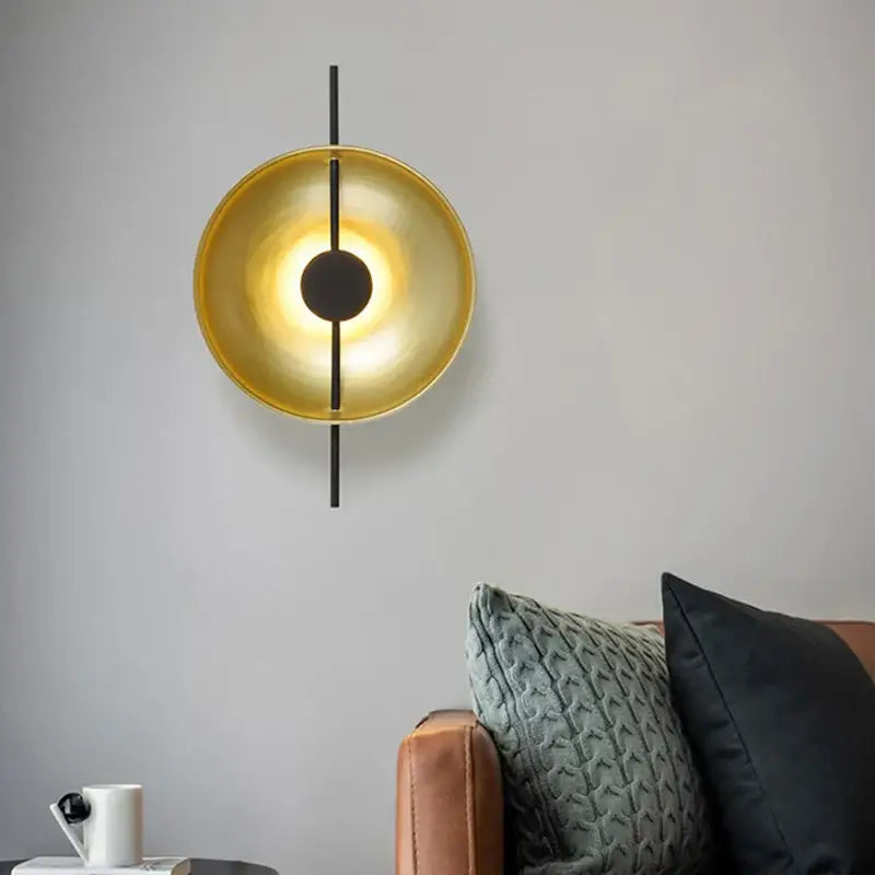 Modern minimalist gold & black led wall lamps for living room