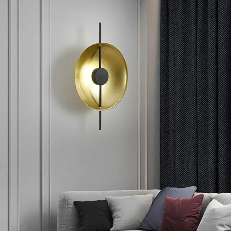Modern minimalist gold & black led wall lamps for living room