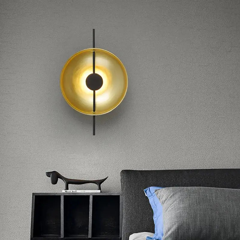 Modern minimalist gold & black led wall lamps for living room