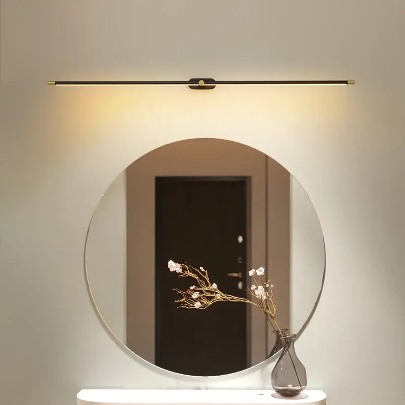 Modern minimalist gold led mirror light bathroom wall fixture