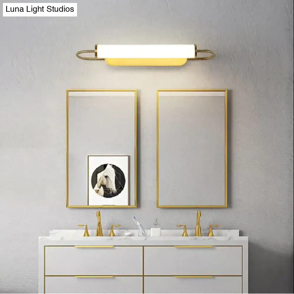 Modern minimalist gold led wall lamp bedroom cylindrical sconce