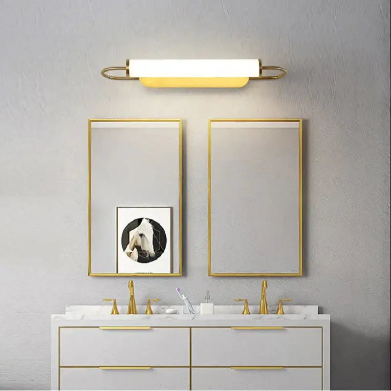 Modern minimalist gold led wall lamp bedroom cylindrical sconce