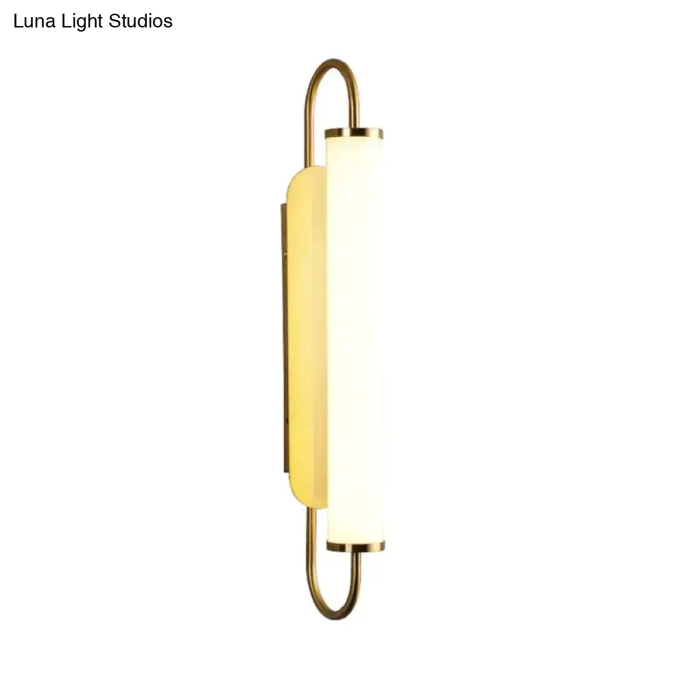 Modern minimalist gold led wall lamp bedroom cylindrical sconce