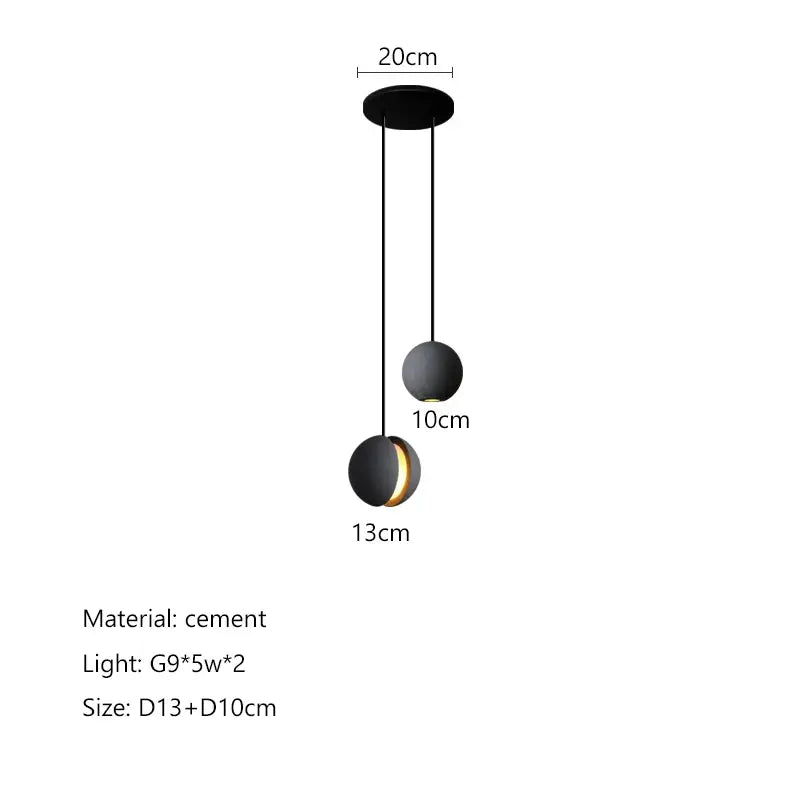 Modern minimalist gray and gold pendant light dining room