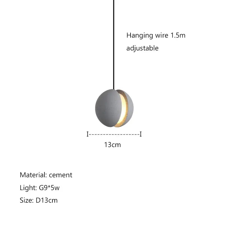 Modern minimalist gray and gold pendant light dining room