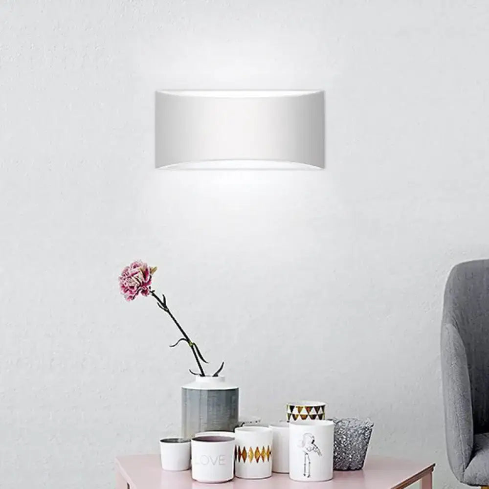 Modern minimalist gray curved wall sconce – bedroom led light