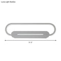 Modern minimalist gray oval led wall sconce bedroom light
