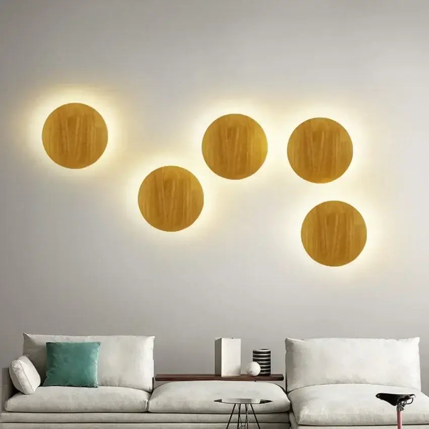 Modern minimalist led wooden wall lights for living room decor