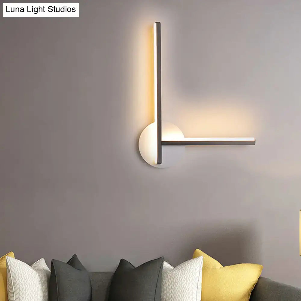 Modern minimalist linear wall light fixture for bedroom warm & white