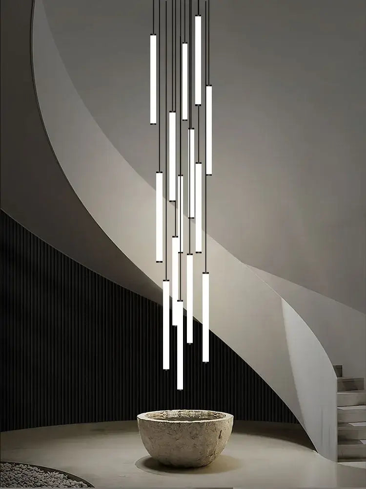 Modern minimalist loft black chandelier living room pendant light
