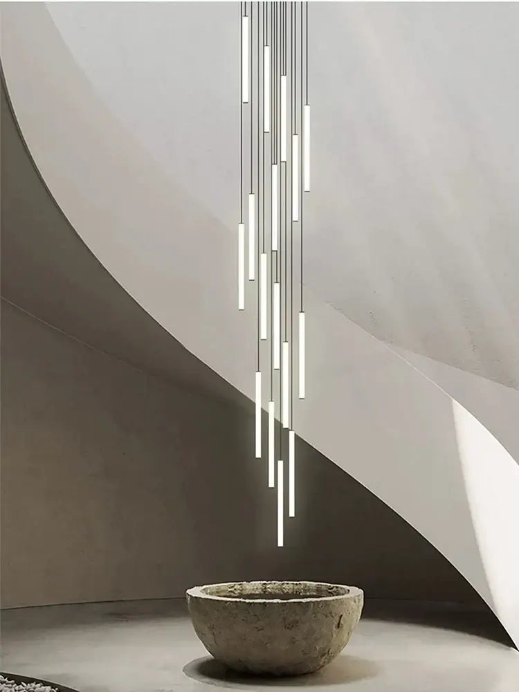 Modern minimalist loft black chandelier living room pendant light