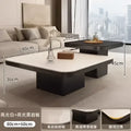 Modern minimalist white & black coffee table set living room