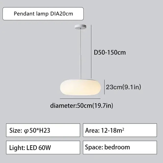 Modern minimalist white ceiling pendant lamp for kitchen bedroom