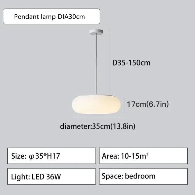 Modern minimalist white ceiling pendant lamp for kitchen bedroom