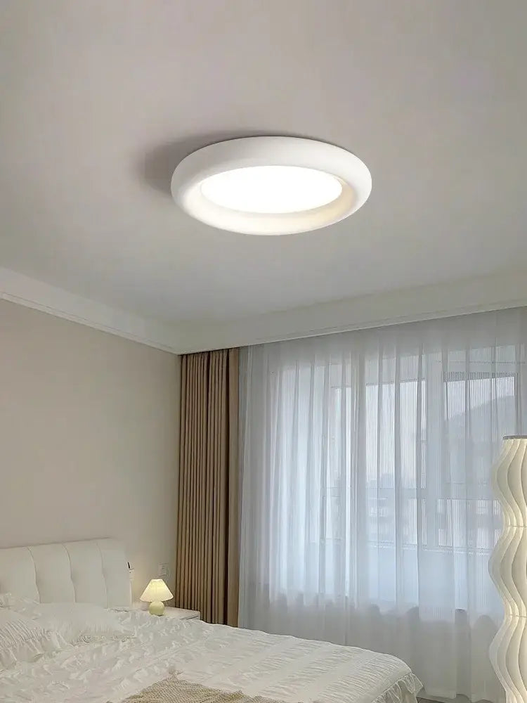 Modern minimalist white cream led ceiling lamp for bedroom