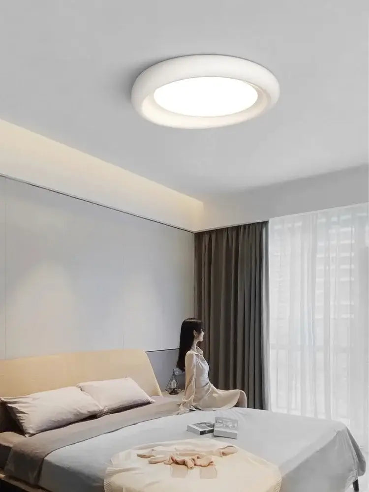 Modern minimalist white cream led ceiling lamp for bedroom