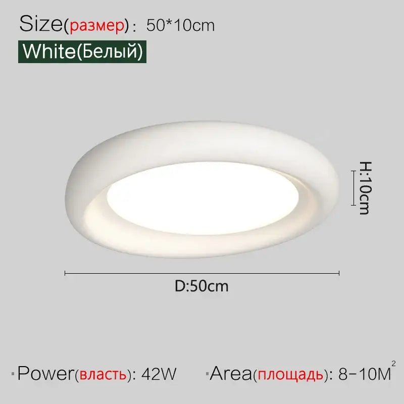 Modern minimalist white cream led ceiling lamp for bedroom