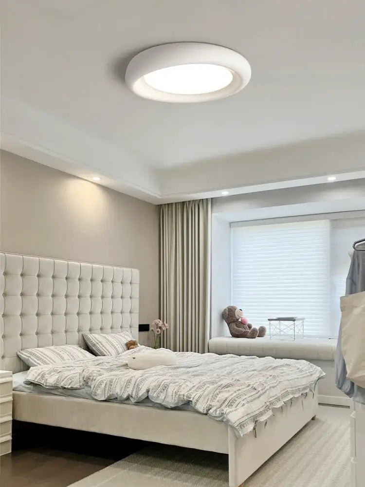 Modern minimalist white cream led ceiling lamp for bedroom