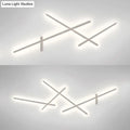 Modern minimalist white crossed lines wall lamp for living room
