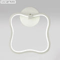 Modern minimalist white curved square led wall sconce bedroom light