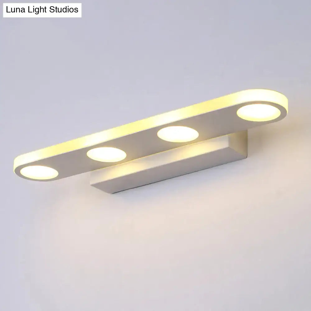 Modern minimalist white finish acrylic shade vanity light bathroom