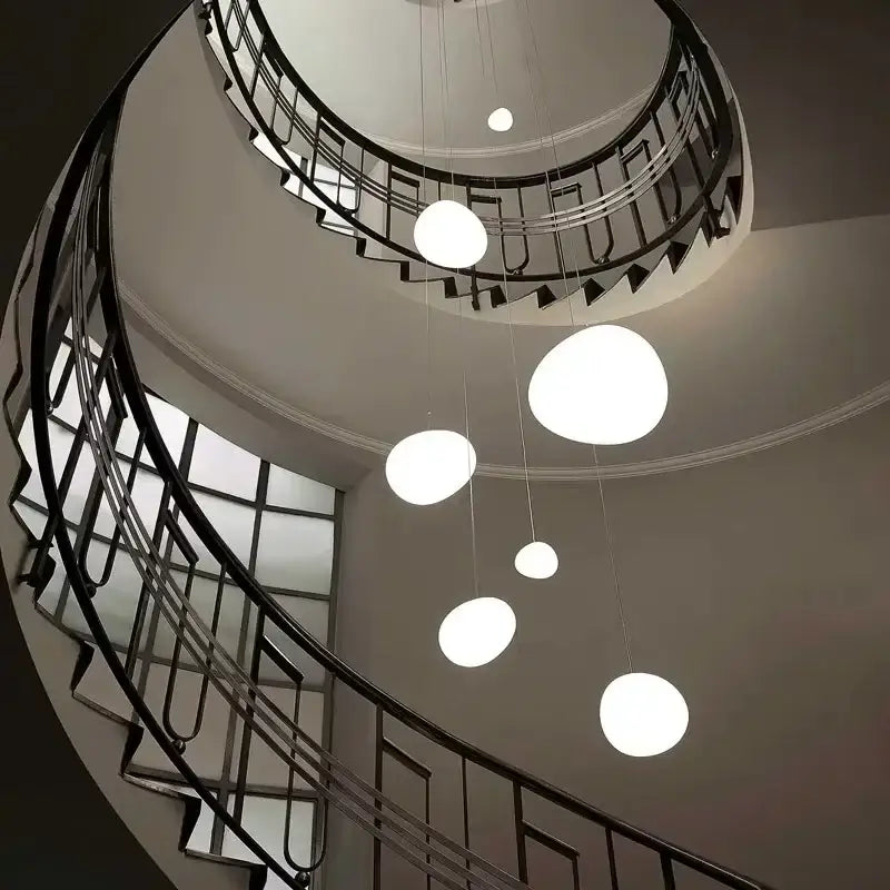 Modern minimalist white glass ball led pendant lights living room