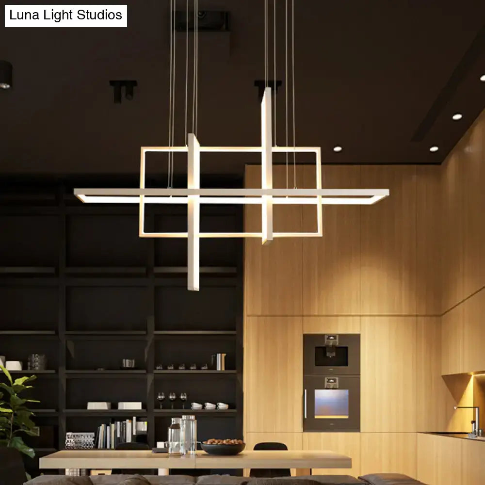 Modern minimalist white led rectangular pendant light kitchen x10 x12