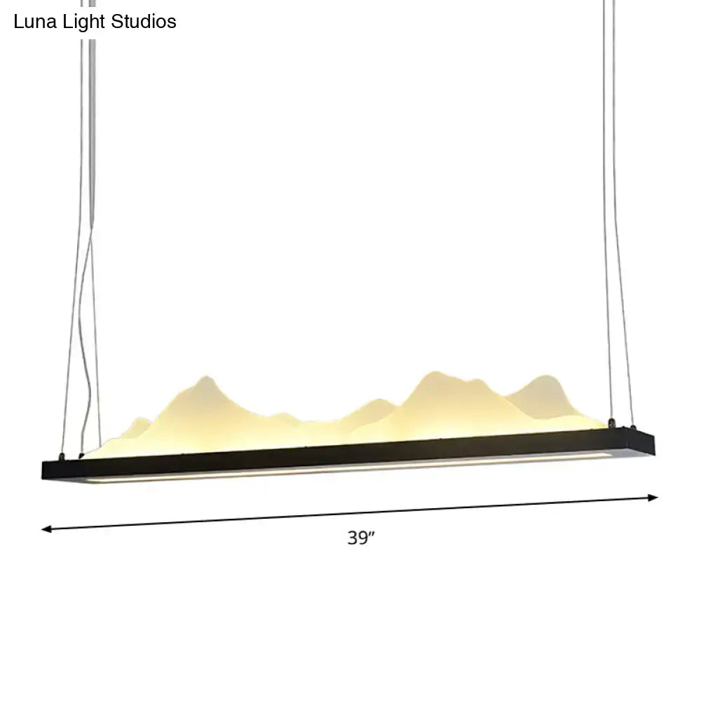 Modern mountain black acrylic led island light kitchen fixture width