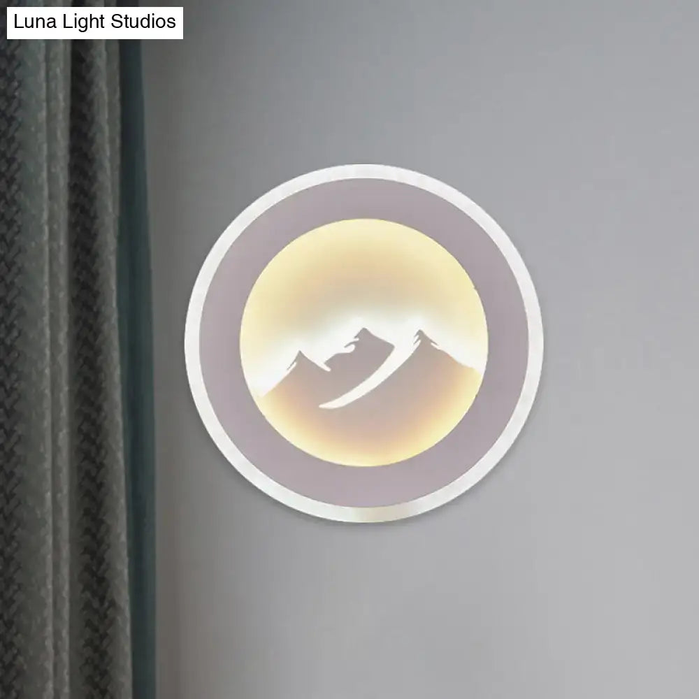 Modern mountain silhouette led wall sconce 12 inches bedroom fixture
