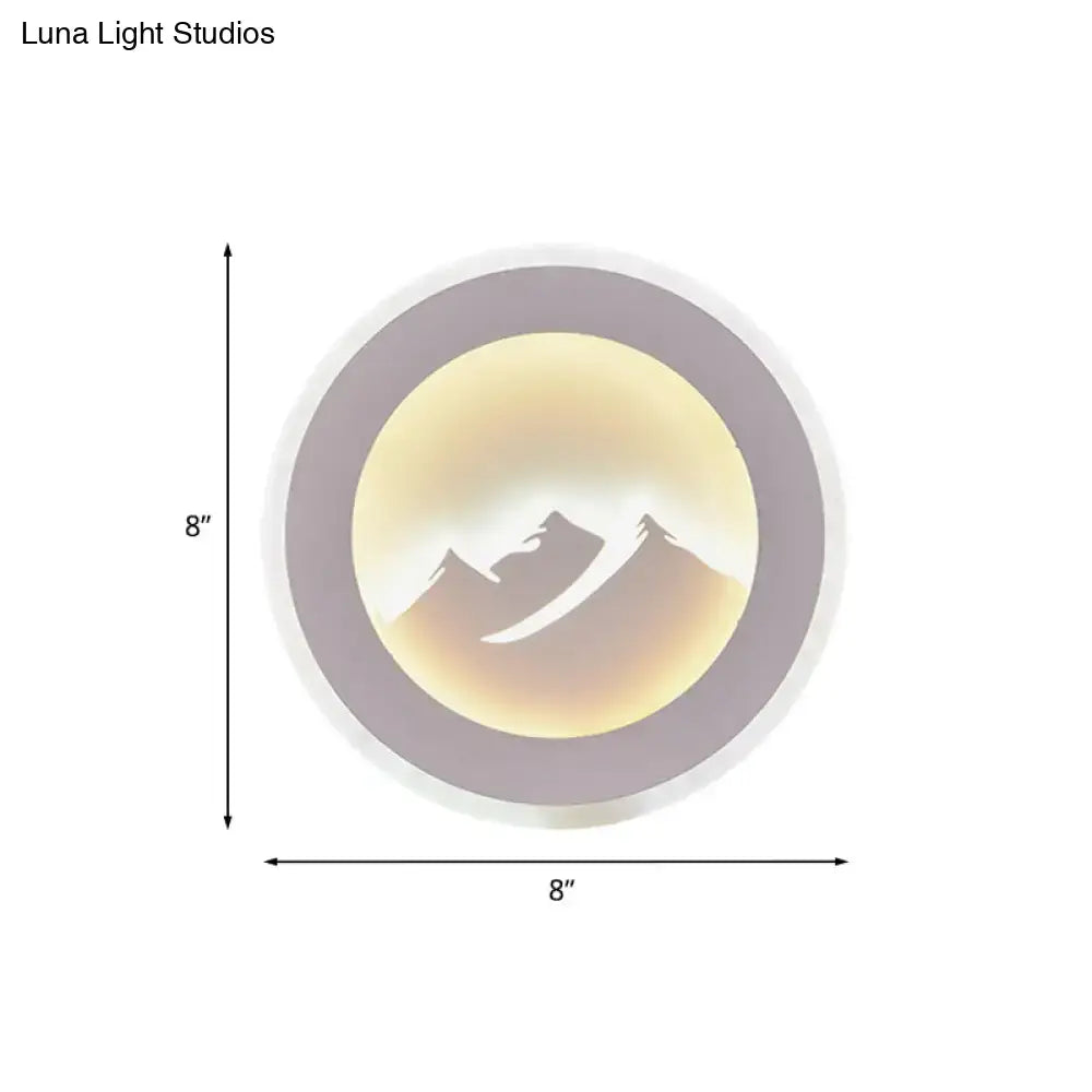 Modern mountain silhouette led wall sconce 12 inches bedroom fixture