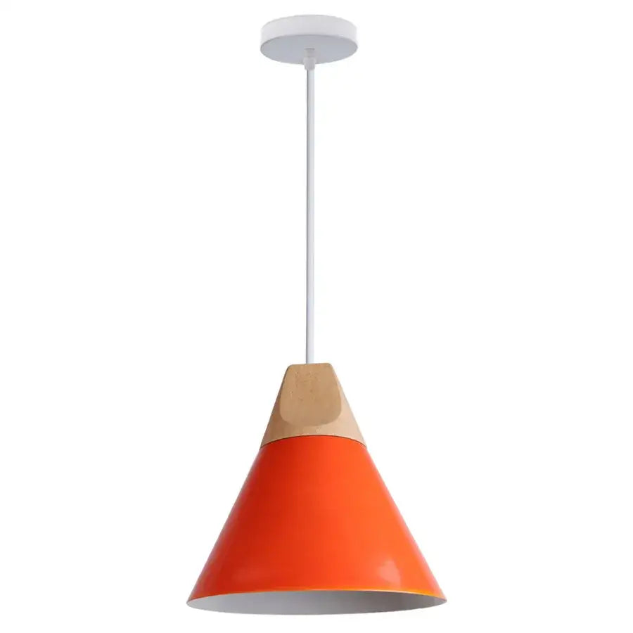 Modern multicolor decorbites cone wood pendant light dining room set