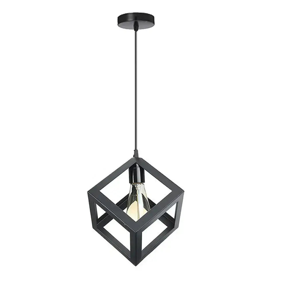Modern multicolor geometric cube pendant lights set kitchen decor