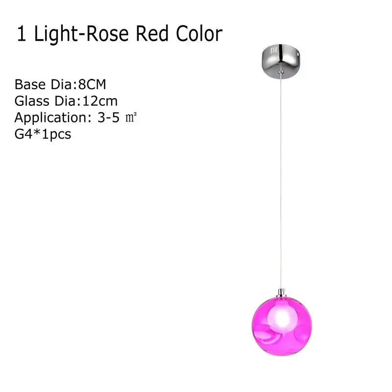 Modern multicolored clear glass chandelier living room pendant light