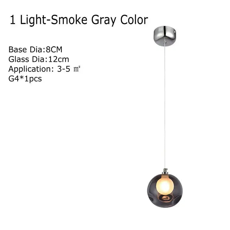 Modern multicolored clear glass chandelier living room pendant light