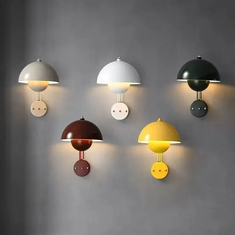 Modern mushroom colorful led bedside wall lamp for bedroom