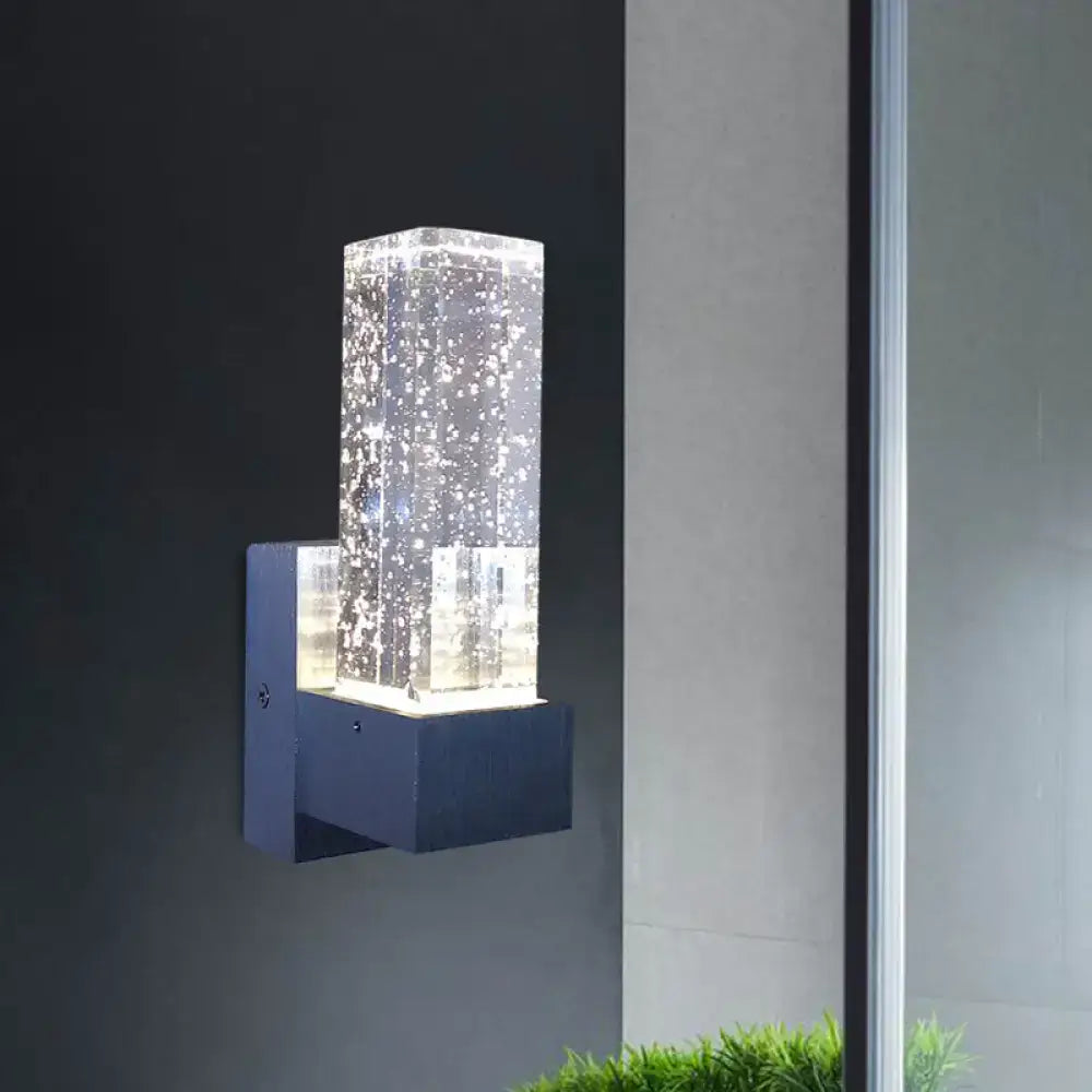 Modern navy and clear crystal bubble wall sconce bedroom lamp