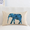 Modern navy & beige geometric elk pillow cover 30x50cm living room