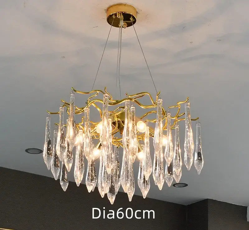 Modern nest crystal led chandelier living room bubble pendant light